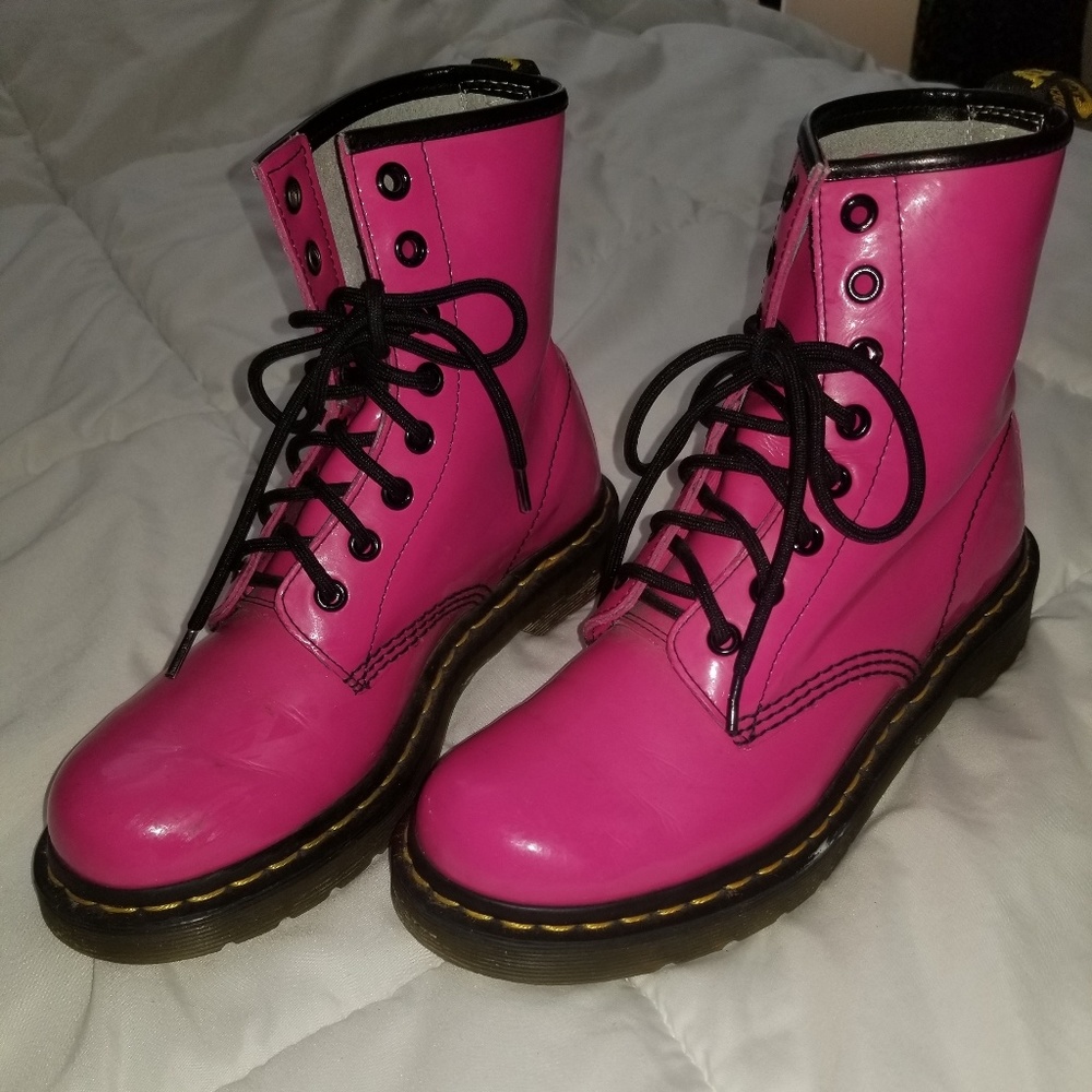 Hot pink Doc Marten boots